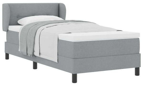 Postel s boxspringem s čelo Světle šedá 80 x 200 cm textil 3339989