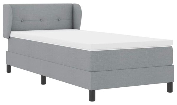 Postel s boxspringem s čelo Světle šedá 80 x 200 cm textil 3339989