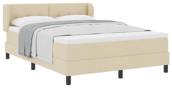 Postel s boxspringem s čelo Krémová 140 x 190 cm textil 3340022