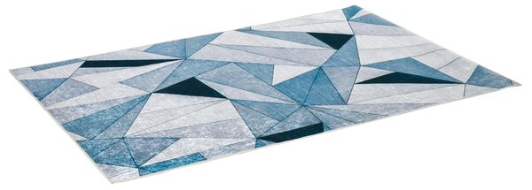 HOMCOM Moderní sametový koberec se vzorem diamantu 230x160 cm, geometrický koberec s protiskluzovým podkladem do ložnice, kanceláře nebo studovny, víc