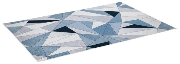 HOMCOM Moderní sametový koberec se vzorem diamantu 230x160 cm, geometrický koberec s protiskluzovým podkladem do ložnice, kanceláře nebo studovny, víc