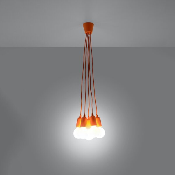 Sollux Lighting Závěsné svítidlo DIEGO 5 oranžové