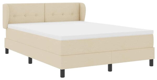 Postel s boxspringem s čelo Krémová 140 x 190 cm textil 3340022