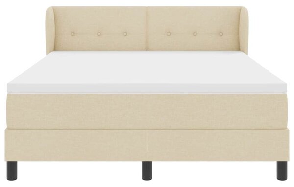Postel s boxspringem s čelo Krémová 140 x 190 cm textil 3340022