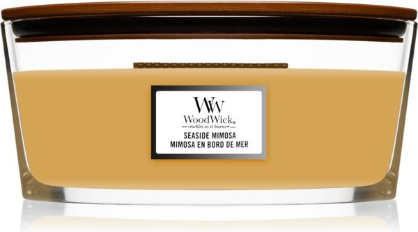 Woodwick Seaside Mimosa vonná svíčka s dřevěným knotem (hearthwick) 453,6 g