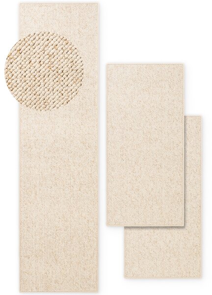 BT Carpet, Ložnicová sada Wolly 102843 Creme, 3 díly: 67x140 (2x), 67x250 (1x), bílá, ložnice