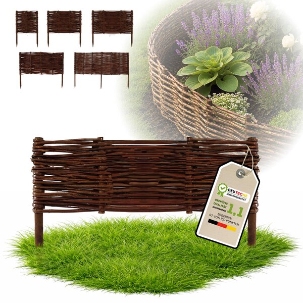 Floranica 1 kus Vrbový plot 20 cm x 50 cm – Zahradní plot z vrbového proutí Palisáda Přírodní oplocení Ohraničení záhonu
