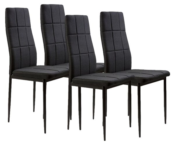 ModernHome DC860 Sada 4 ks jídelních židlí, černá