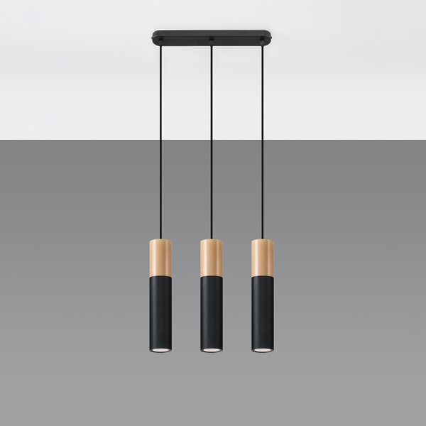 Sollux Lighting Závěsné svítidlo PABLO 3 černé