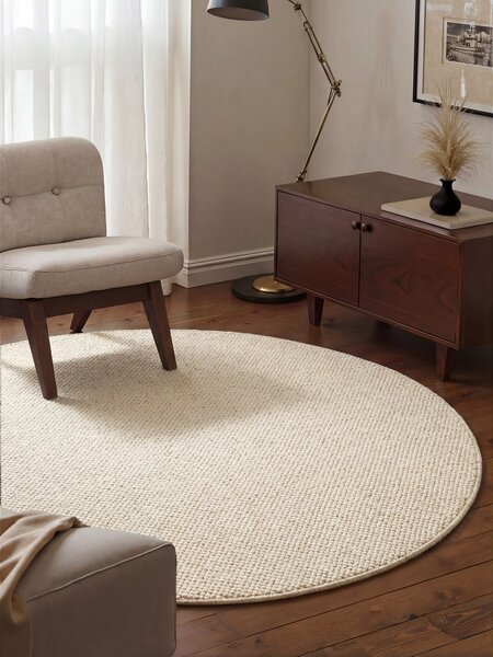 BT Carpet, Kusový koberec Wolly 102843 kruh, 133x133 (průměr) kruh, bílá, ložnice
