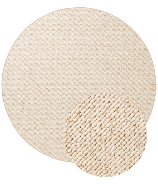 BT Carpet, Kusový koberec Wolly 102843 kruh, 133x133 (průměr) kruh, bílá, ložnice