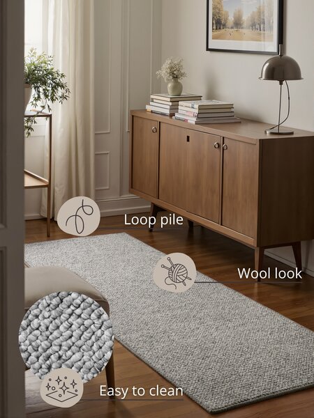 BT Carpet, Běhoun Wolly 102840, 80x200, šedá, ložnice