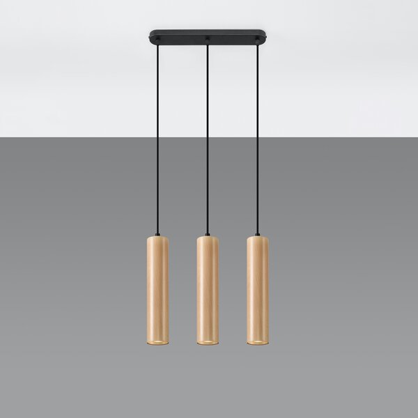 Sollux Lighting LINO 3 dřevěná závěsná lampa