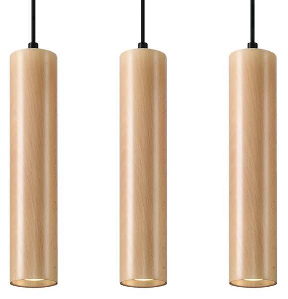 Sollux Lighting LINO 3 dřevěná závěsná lampa