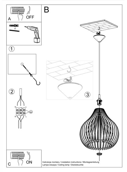 Sollux Lighting Závěsné svítidlo APRILLA dřevo