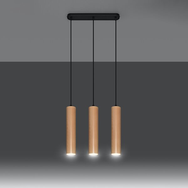 Sollux Lighting LINO 3 dřevěná závěsná lampa
