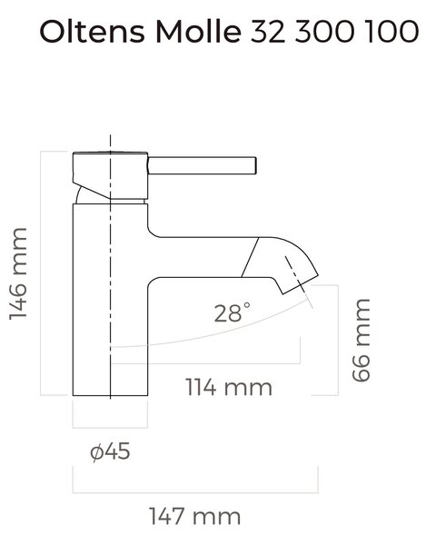 Oltens Molle umyvadlová baterie stojící chrom 32300100