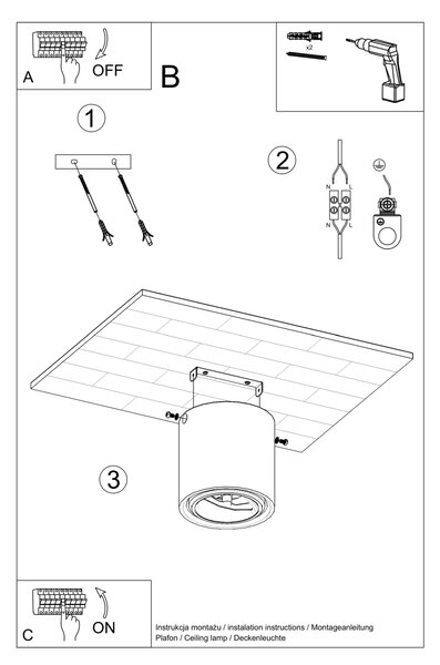 Sollux Lighting Stropní svítidlo CULLO beton