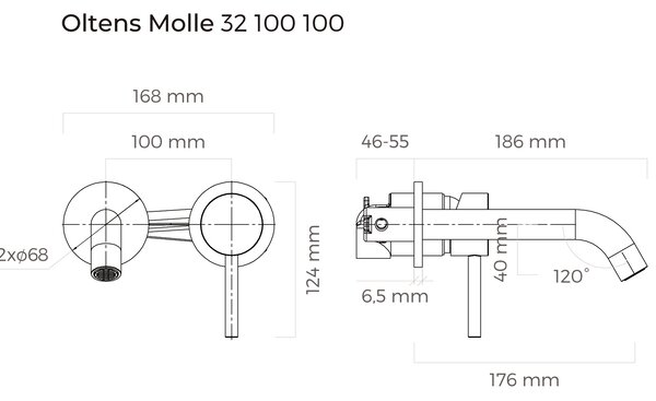 Oltens Molle umyvadlová baterie pod omítku chrom 32100100