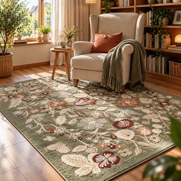 Angel Carpet, Kusový koberec Aurora 25 Green, 60x110, zelená, kancelář