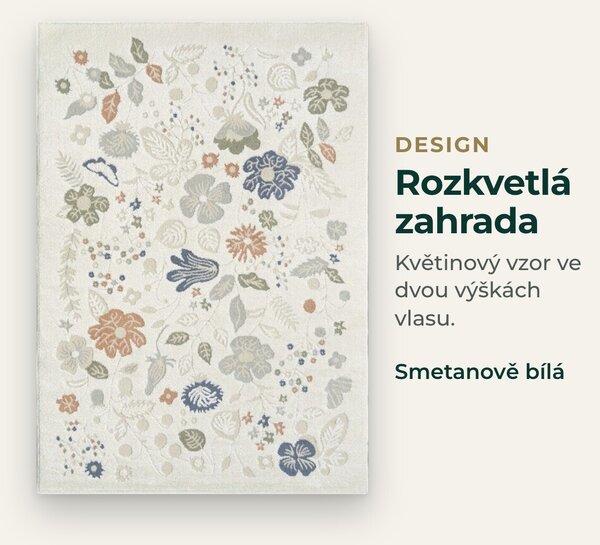 Angel Carpet, Kusový koberec Aurora 25 Cream, 80x150, bílá, kancelář