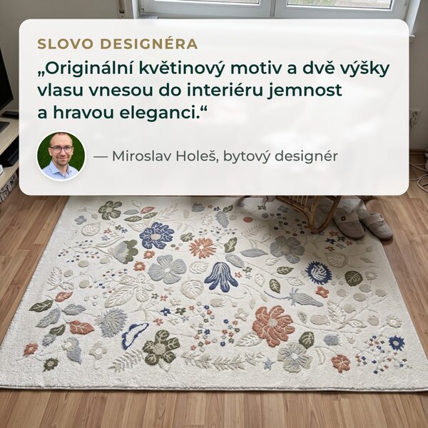 Angel Carpet, Kusový koberec Aurora 25 Cream, 80x150, bílá, kancelář