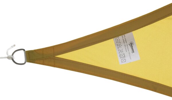 Outsunny Béžová Sluneční Plachta Trojúhelníková Z Polyesteru pro Zahradu, Pláž a Kempování (různé barvy a velikosti), 6x6x6 metrů, béžová | Aosom
