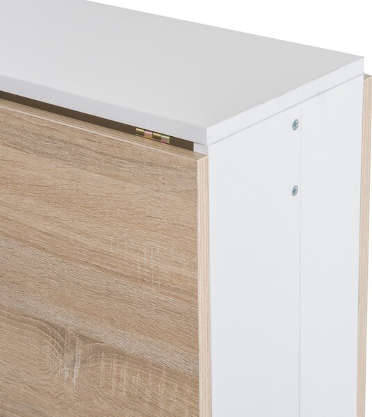 HOMCOM Skládací Jídelní Stůl Kuchyňský Stolek se 2 Sklopnými Listy pro Úsporu Místa Moderní Design 103x76x73.5cm Dřevo | Aosom