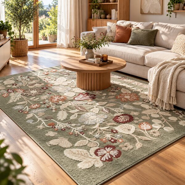 Angel Carpet, Kusový koberec Aurora 25 Green, 60x110, zelená, kancelář