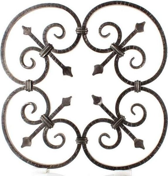 LogistSystem - Kované železo Ornament Kované železo 590x590mm - např. jako prvek pro okenní mříže - zábradlí - plot - bránu - rozety - mříže 13.025
