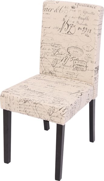 Jídelní židle Littau, kuchyňská židle židle, látka/textil psaní krémová, tmavé nohy