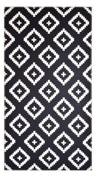 Černobílý koberec Vitaus Geo Winston, 80 x 150 cm