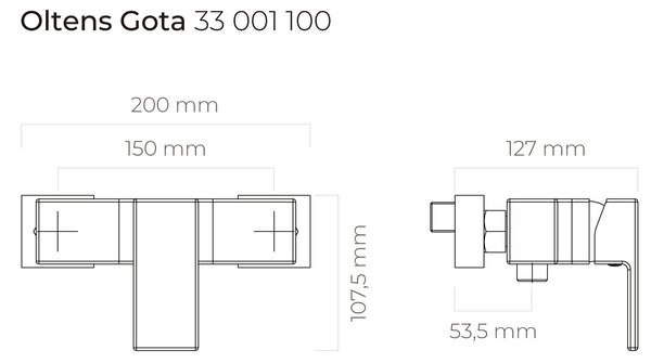Oltens Gota sprchová baterie nastěnná chrom 33001100