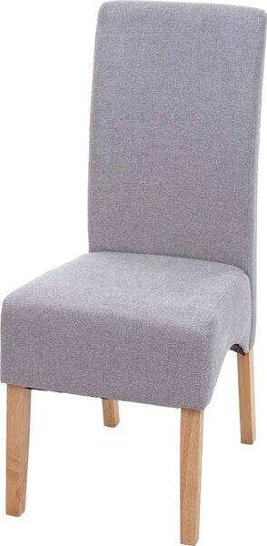 Jídelní židle Latina, kuchyňská židle, látka/textil s certifikátem MVG světle šedá, světlé nohy
