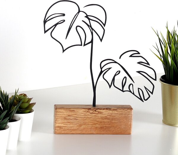 Hanah Home Kovová dekorace Leaves 30 cm černá