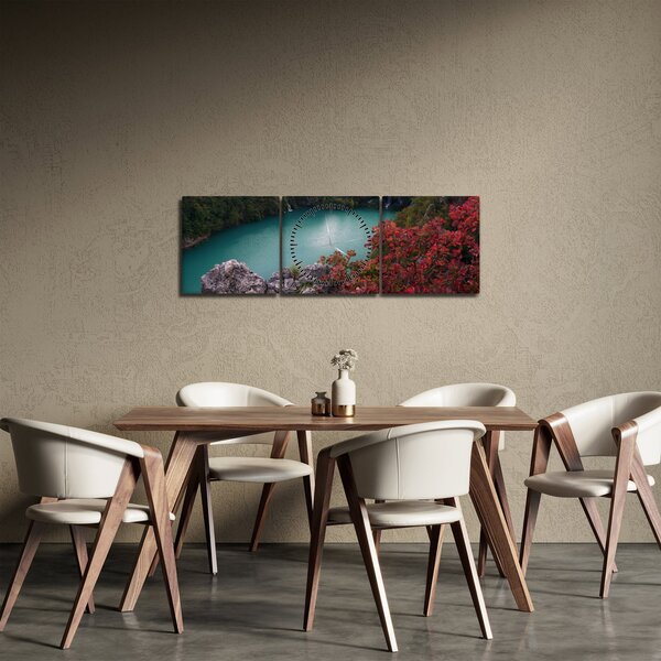 Obraz krajiny (s hodinami) (90x30 cm)