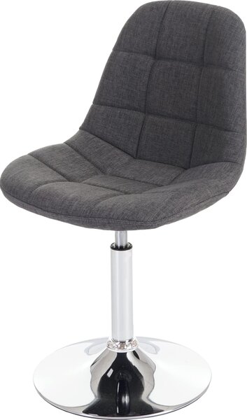 Jídelní židle HWC-A60, otočná židle, retro design 50. let látka/textil světle šedá, chromová podnož