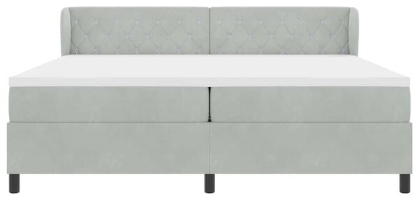 Postel s boxspringem s matrací Světle šedá 200 x 200 cm samet 3340352