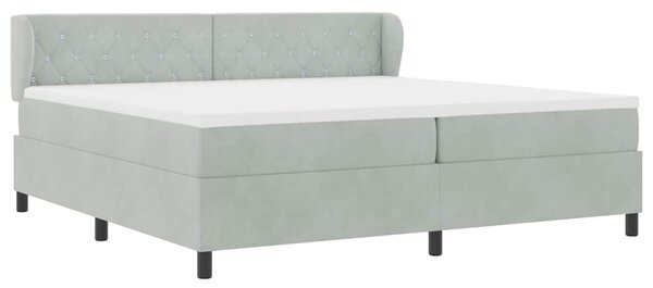 Postel s boxspringem s matrací Světle šedá 200 x 200 cm samet 3340352