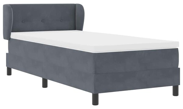 Postel s boxspringem s čelo Tmavě šedá 80 x 200 cm samet 3340359