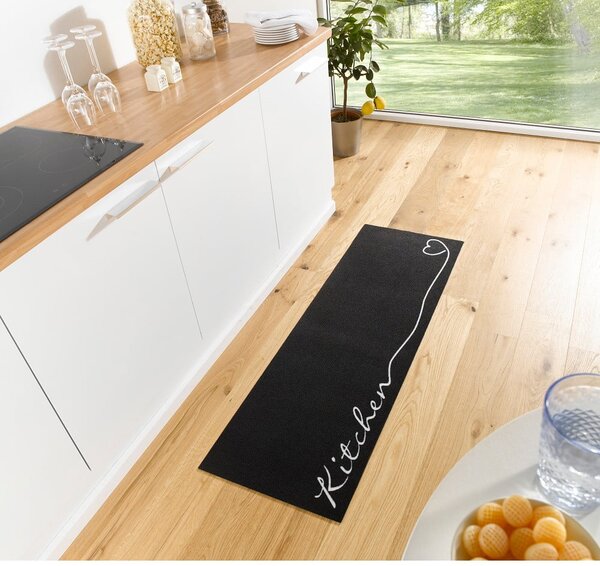 Černý běhoun Zala Living Kitchen, 50 x 150 cm
