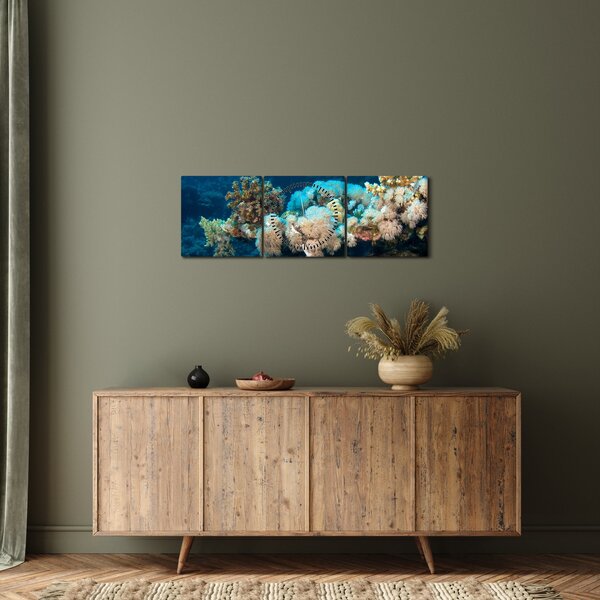 Obraz - V oceánu (s hodinami) (90x30 cm)