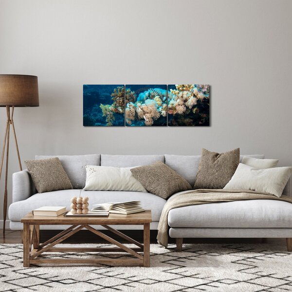 Obraz - V oceánu (s hodinami) (90x30 cm)