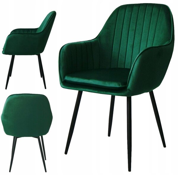 Ekspand | Židle QUEEN - 85 cm - zelená - moderní design - kvalitní samet a pohodlí
