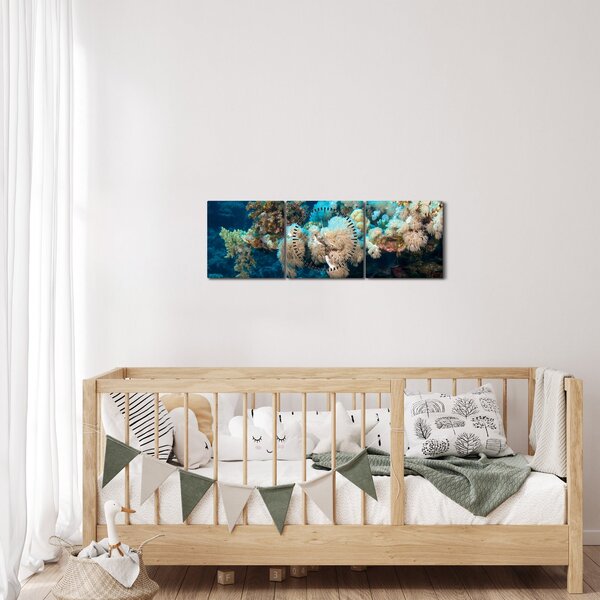 Obraz - V oceánu (s hodinami) (90x30 cm)