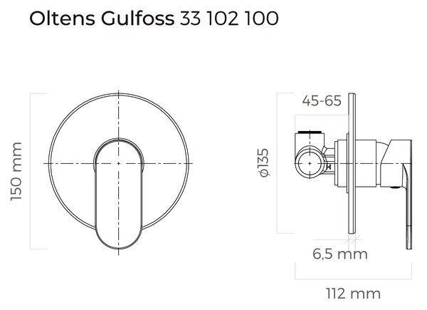 Oltens Gulfoss sprchová baterie pod omítku chrom 33102100