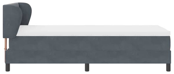 Postel s boxspringem s čelo Tmavě šedá 80 x 200 cm samet 3340359