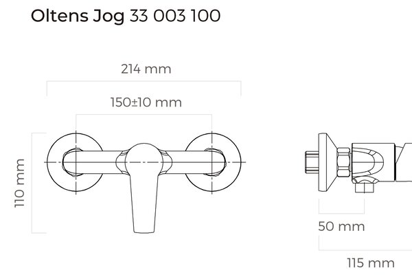 Oltens Jog sprchová baterie nastěnná chrom 33003100
