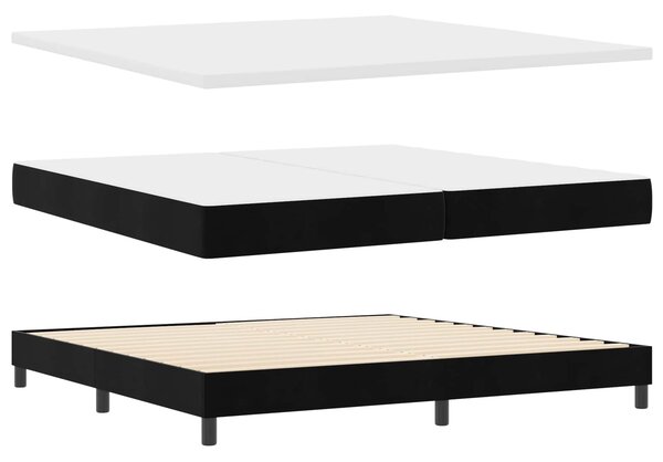 Postel s boxspringem s čelo Černý 200 x 200 cm samet 3341542