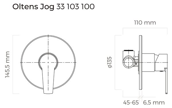 Oltens Jog sprchová baterie pod omítku chrom 33103100